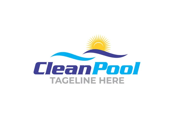 Creative Innovation Graphic Vector Swimming Pool Concept Logo Design — Stock Vector