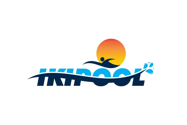 Creative Innovation Graphic Vector Swimming Pool Concept Logo Design — Stockový vektor
