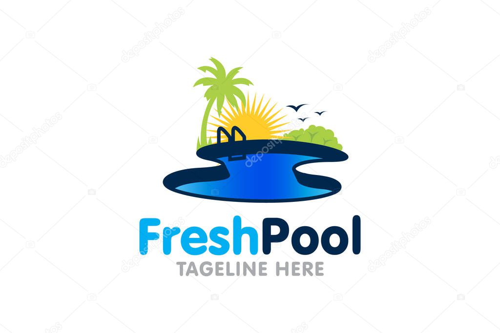 Creative innovation graphic vector for swimming pool concept logo design