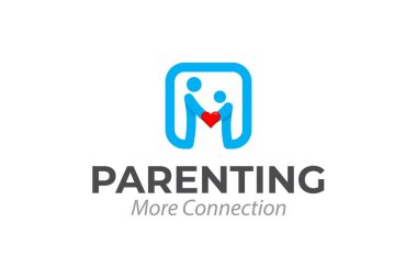 Sağlıklı Ebeveynlik Bağlantı logo tasarım şablonu grafiği