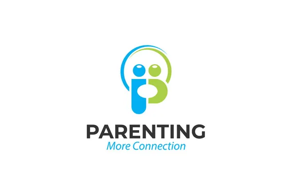 Illustration Vektorgrafik Der Gesunden Elternschaft Verbindende Logo Design Vorlage — Stockvektor