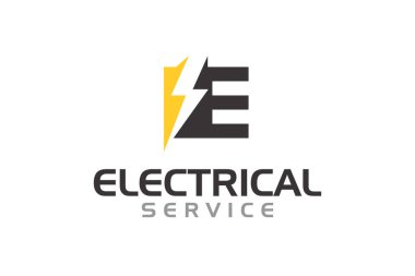 Elektrikçi hizmeti logosu için yaratıcı grafik vektörü. Tasarım şablonu-02