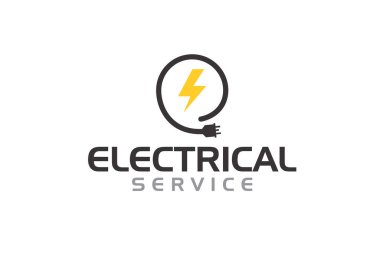 Elektrikçi hizmeti logosu için yaratıcı grafik vektörü. Tasarım şablonu-11