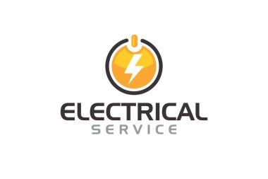 Elektrikçi hizmeti logosu için yaratıcı grafik vektörü. Tasarım şablonu-12