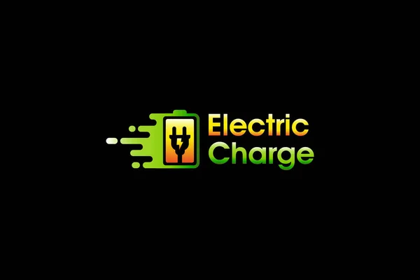 Illustration Vector Graphic Modern Electric Charging Car Logo Design Template — Stock Vector