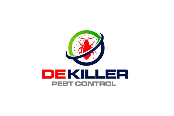 消毒サービスと害虫駆除のロゴデザインテンプレートのイラストベクトルグラフィック — ストックベクタ