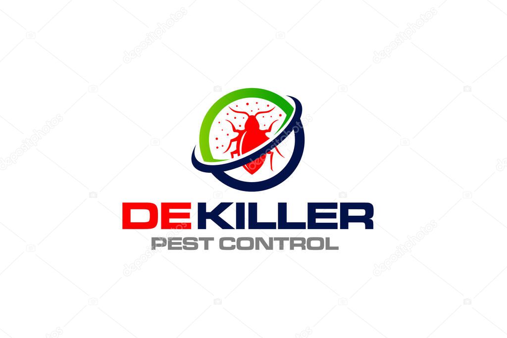 Illustration vector graphic of disinfection service and pest control logo design template