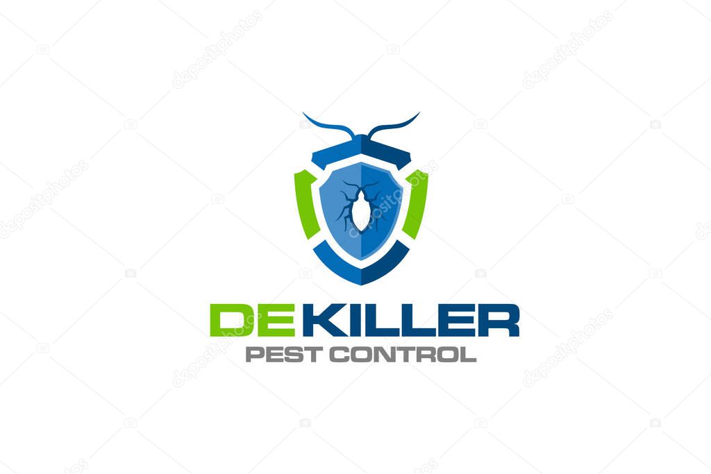 Illustration vector graphic of disinfection service and pest control logo design template