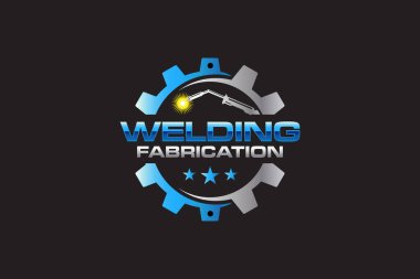 Kaynaklama imalat şirketi logo tasarım şablonunun illüstrasyon vektör grafiği