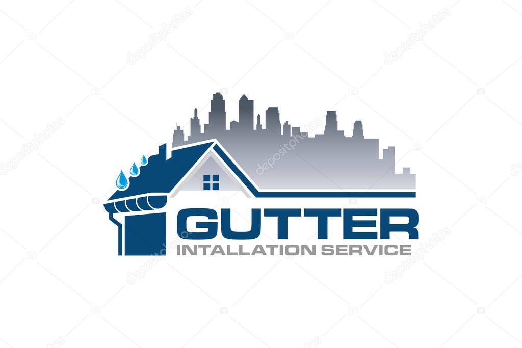 Illustration graphic vector of gutter installation and repair service logo design template