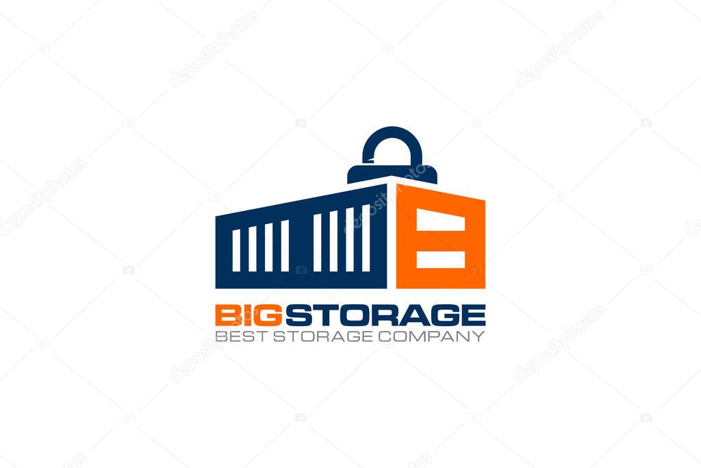 Illustration vector graphic of self storage company logo design template