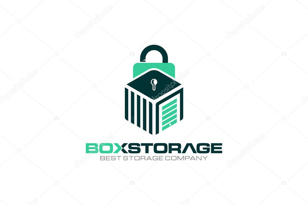Illustration vector graphic of self storage company logo design template