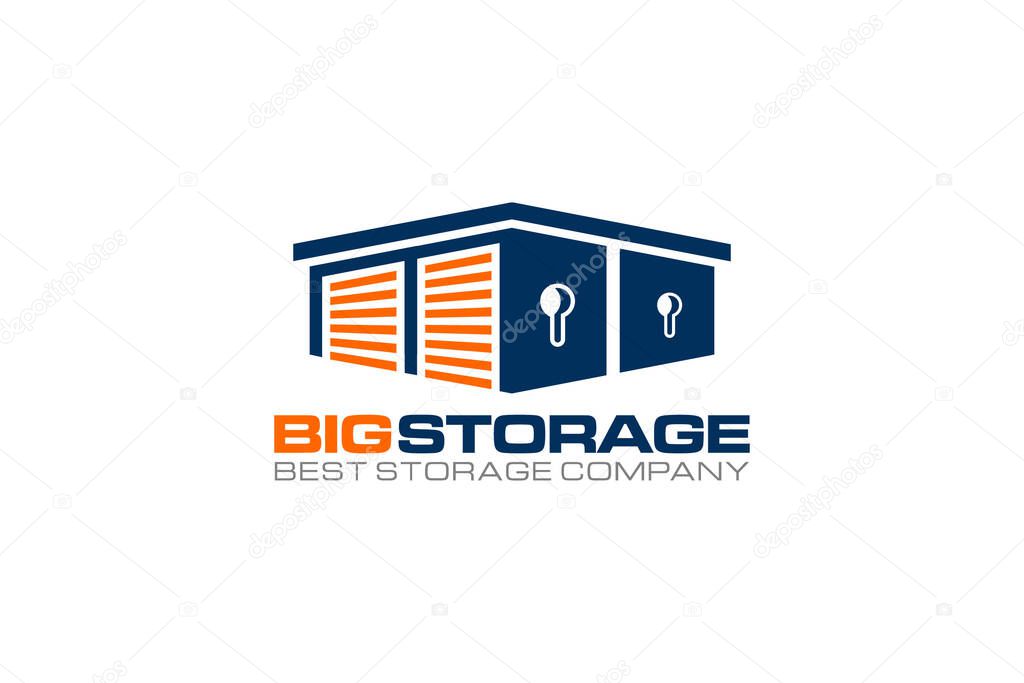 Illustration vector graphic of self storage company logo design template