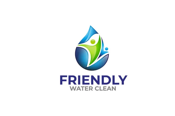 Gráfico Vetor Ilustração Melhor Modelo Design Logotipo Empresa Água Limpa — Vetor de Stock