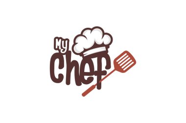 Menü restoranının logo tasarım şablonu için yemek pişirme grafiği 