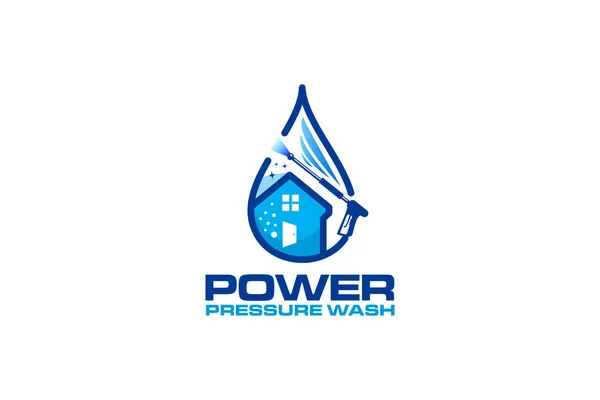 Illustration Vector Graphic Pressure Power Wash Spray Logo Design Template — Stock Vector