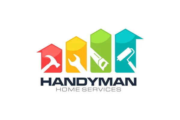 Yapı, ev onarımı ve Logo Tasarım şablonu grafiği