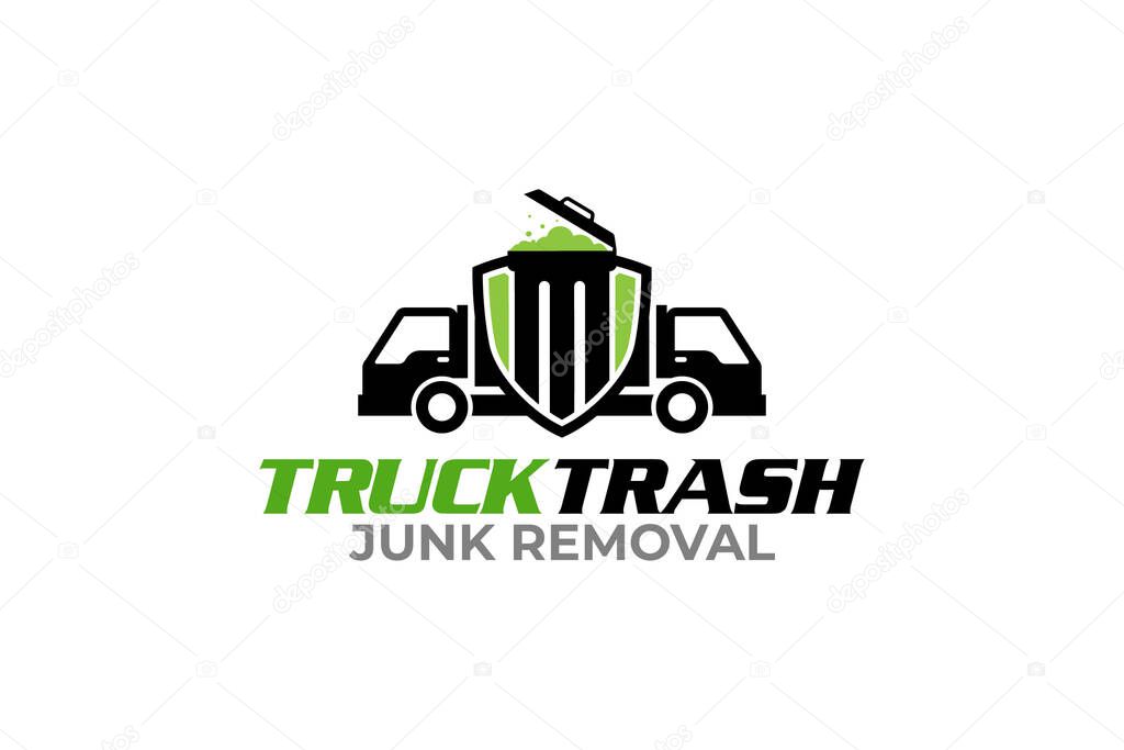 Illustration vector graphic of junk removal solution services logo design template