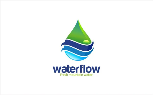 Illustration Grafischer Vektor Der Natürlichen Süßwasser Logo Design Vorlage — Stockvektor