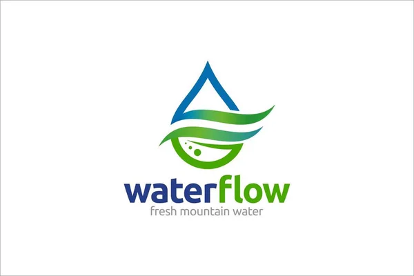 Ilustração Vetor Gráfico Modelo Design Logotipo Água Fresca Natural Montanha — Vetor de Stock