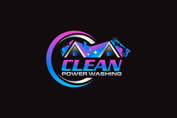 Illusztrációs Vektor Grafikus Nyomás Power Wash Spray Logó Tervezési Sablon — Stock Vector