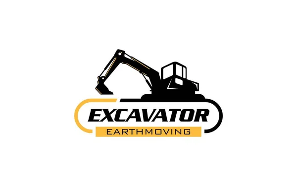 Illustration Vector Graphic Excavator Construction Excavator Earthworks Heavy Equipment Logo - Stok Vektor