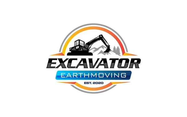 Illustration Vector Graphic Excavator Construction Excavator Earthworks Heavy Equipment Logo — Stockvector
