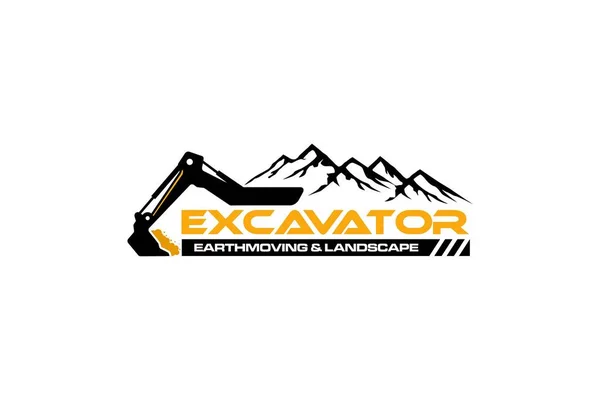 Illustration Vector Graphic Excavator Construction Excavator Earthworks Heavy Equipment Logo — 图库矢量图片
