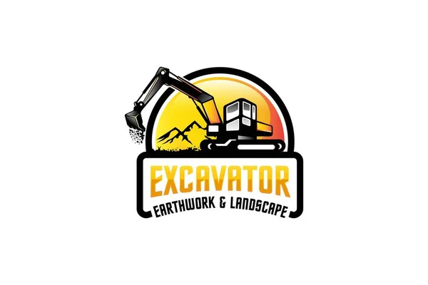 Illustration Vector Graphic Excavator Construction Excavator Earthworks Heavy Equipment Logo — 스톡 벡터