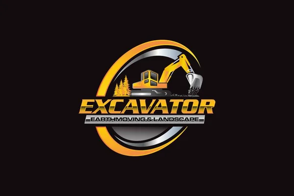 Illustration Vector Graphic Excavator Construction Excavator Earthworks Heavy Equipment Logo — Vettoriale Stock