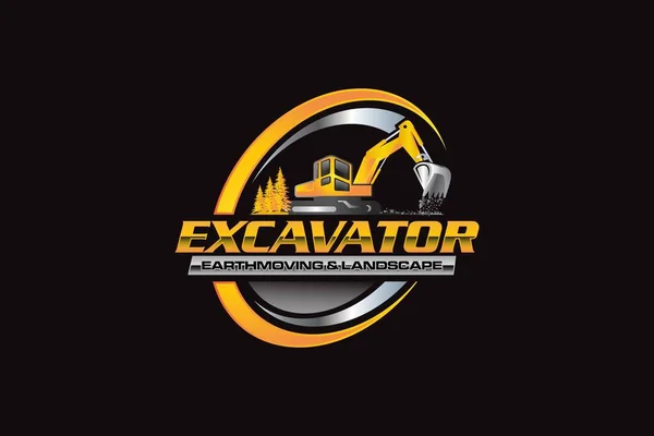 Illustration Vector Graphic Excavator Construction Excavator Earthworks Heavy Equipment Logo — 스톡 벡터