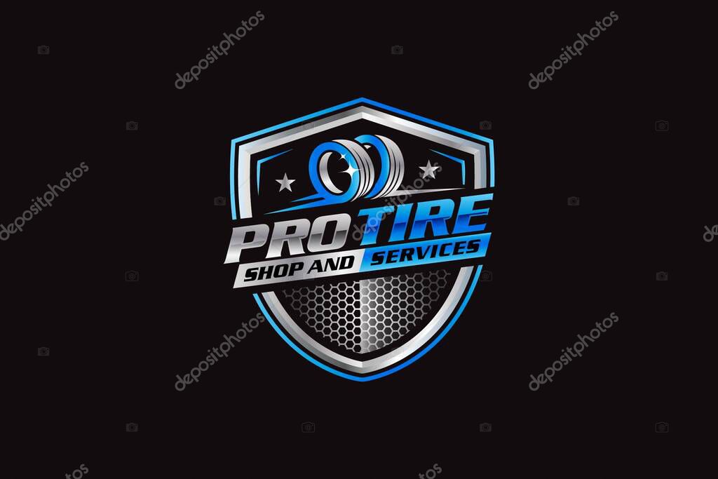 Illustration vector graphic of tire shop and repair service logo design template