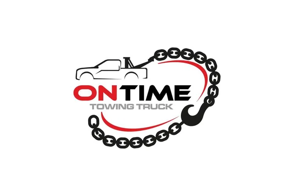 Illustration vector graphic of towing truck service logo design suitable for the automotive company