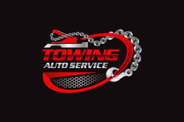 Illustration vector graphic of towing truck service logo design suitable for the automotive company