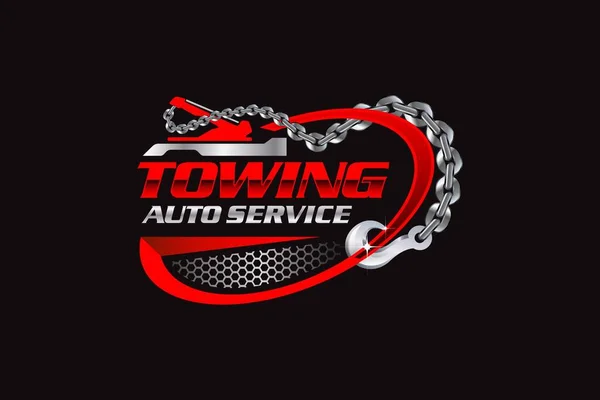 Illustration vector graphic of towing truck service logo design suitable for the automotive company