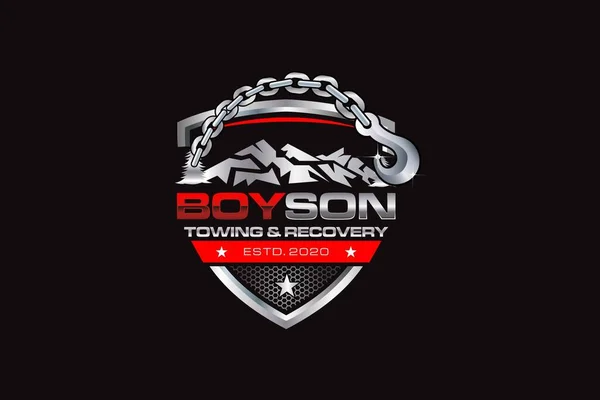 Illustration vector graphic of towing truck service logo design suitable for the automotive company
