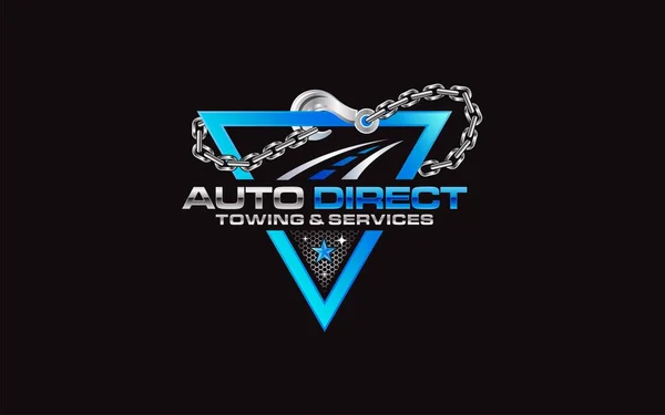 Illustration vector graphic of towing truck service logo design suitable for the automotive company