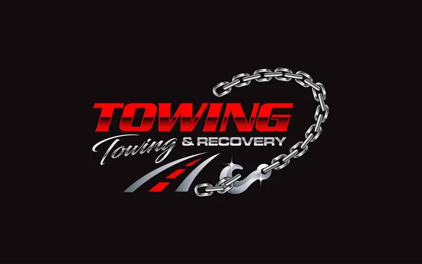 Illustration Vector Graphic Towing Truck Service Logo Design Suitable Automotive — 스톡 벡터