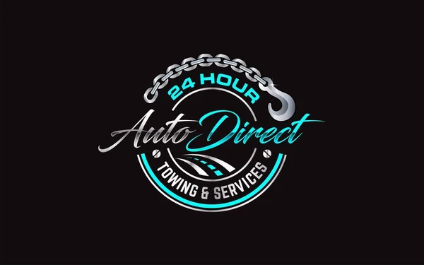 Illustration vector graphic of towing truck service logo design suitable for the automotive company