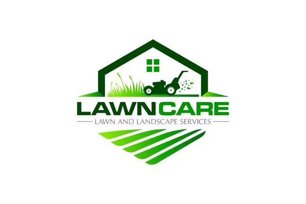 Illustration Graphic Vector Lawn Care Landscape Services Grass Concept Logo — Stockvektor