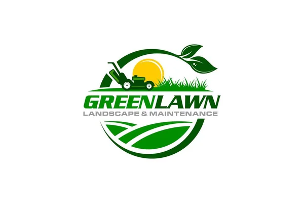 Illustration Graphic Vector Lawn Care Landscape Services Grass Concept Logo — Stockvektor