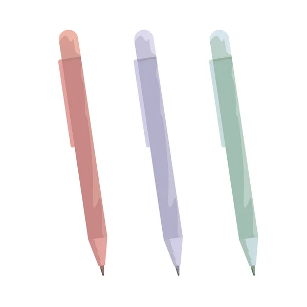 Handgezeichneter Stift mit einfarbiger und flacher Farbe — Stockvektor