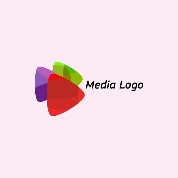 Triangle shape play icon media logo — Stock Vector