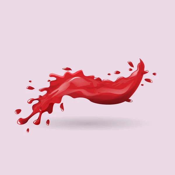 Grenade Fraise Rouge Éclaboussure Cerise Illustration Vectorielle Réaliste — Image vectorielle