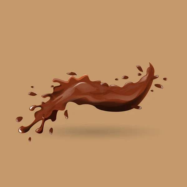 Realistische Schokoladenspritzer Für Ihr Anzeigendesign Vektorillustration — Stockvektor