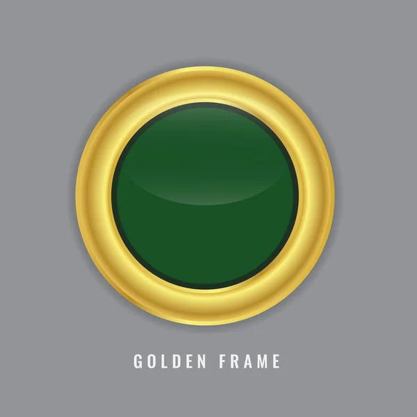 Realistischer Runder Oder Kreisförmiger Goldener Umrandungsrahmen Für Ihre Designarbeiten Vektorillustration — Stockvektor