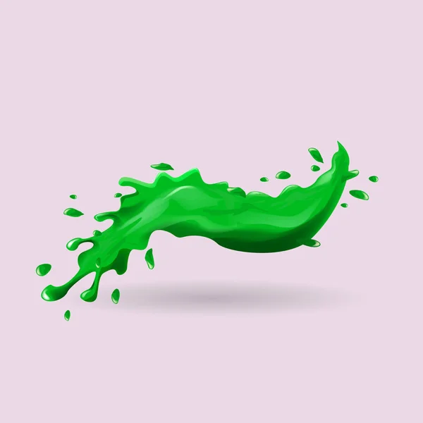Realistic Green Fluid Splash Your Design Vector Illustration — Wektor stockowy