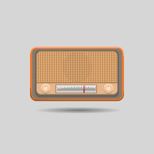 Vintage Radio Your Design Solid Color Style Vector Illustration — Stock Vector