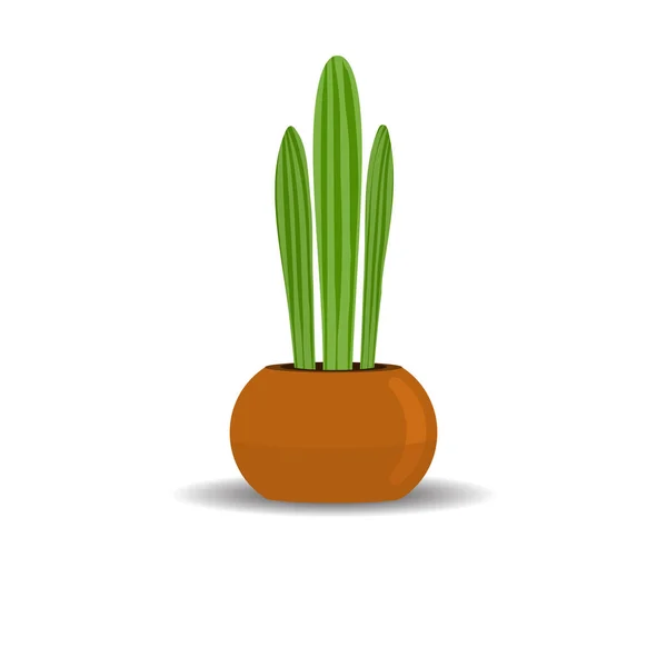 Cactus Pot Solid Flat Color Vector Illustration — Διανυσματικό Αρχείο