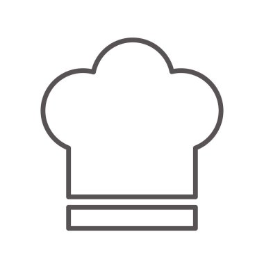 Şef fırın şapkası ikonu ve çizgi tarzı. Vektör illüstrasyonu